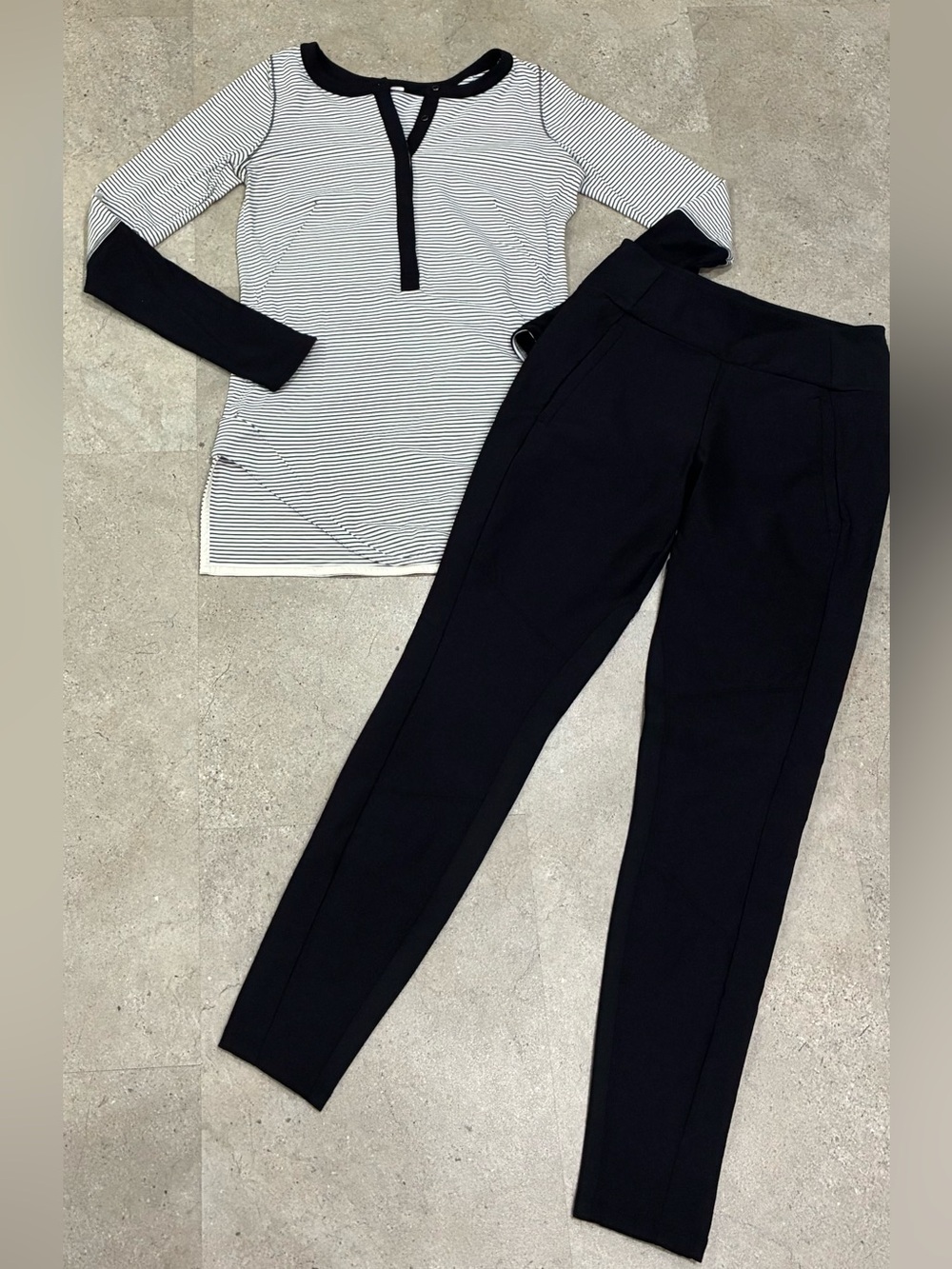 Womens LULULEMON/ATHLETA Urbanite Henley Shirt & Leggings, sz 4
